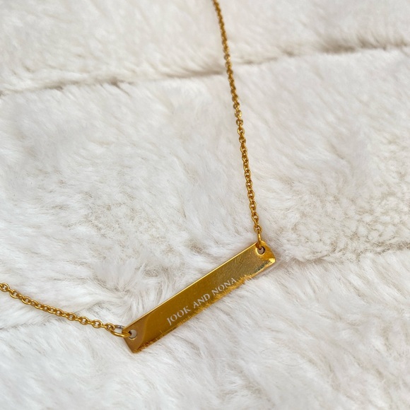 18k Gold Plated “Love” Bar Necklace - Picture 4 of 4